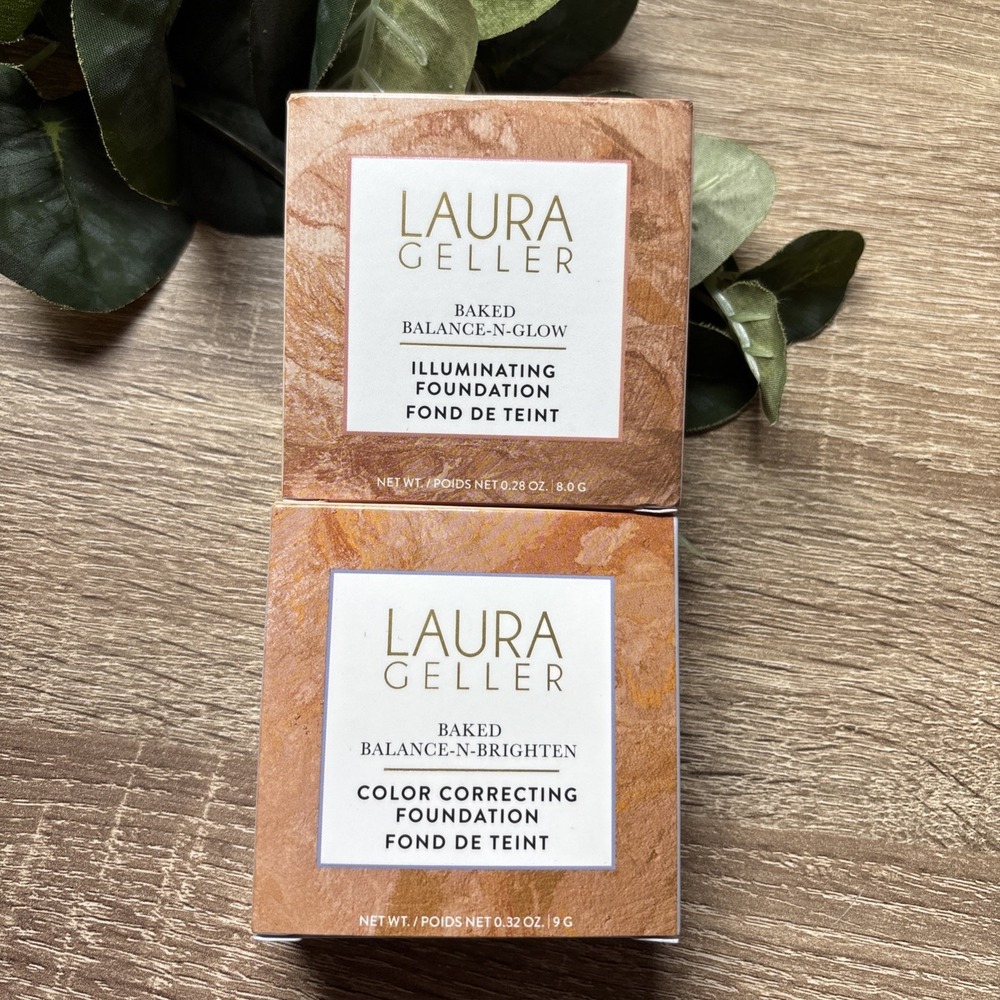 LOT OF 2 Laura Geller Baked Balance Illuminating Color Correct Foundation Fair